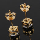 Womens Girls Golden Copper Pin Zircon Round Stud Earrings Party Gift