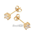 Cubic Zircon Small Stud Earrings For Women Earring Golden Plated Crystal