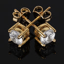 Cubic Zircon Small Stud Earrings For Women Earring Golden Plated Crystal