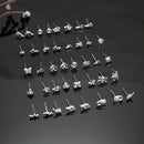 20 pairs Women Girls Mixed Pattern Metal Ear Stud Earrings Party Jewelry Gift