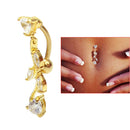 Jewelry Ring Belly-Button-Ring Body-Piercing Surgical Steel Dangle Crystal