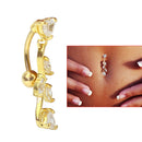 Jewelry Ring Belly-Button-Ring Body-Piercing Surgical Steel Dangle Crystal