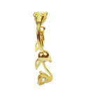Button-Rings Navel-Piercing Belly Dangle Women Golden Plated Leaf