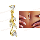 Jewelry Ring Belly-Button-Ring Body-Piercing Surgical Steel Dangle Crystal