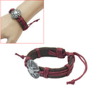 Rope Feather Braided Bracelet for Women Men Jewelry Round Metal Fashion Bracelet