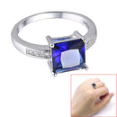Fashion Women Dark Blue Rhinestone Decor Finger Ring Decorate for Wedding