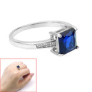 Blue Zircon Wedding Ring Fashion Luxury Simple Finger Ring Wedding Gift Rings