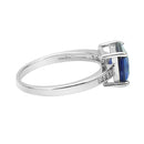 Fashion Women Dark Blue Rhinestone Decor Finger Ring Decorate for Wedding
