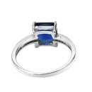 Fashion Women Dark Blue Rhinestone Decor Finger Ring Decorate for Wedding