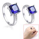 Fashion Women Dark Blue Rhinestone Decor Finger Ring Decorate for Wedding