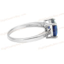 Fashion Women Dark Blue Rhinestone Decor Finger Ring Decorate for Wedding