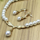 Necklace & Earring Set Plastic Beads Rhinestone Metal Golden Pendant Necklace