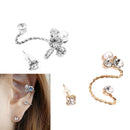 2 Pairs Earring Ear-Clip Golden Twist Metal Jewelry Rhinestone Women Earring
