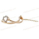 2pcs  Heart Bracelet Rhinestone Women Gift Girl Simple-Style Golden-Color Bangle