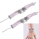 2x  Multilayer Leather Bracelet Charm-Punk-Rock Hollow Heart Love Letter Bead