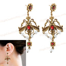 Floral Leaf Pattern Design Pendant Dangle Earrings for Women Party Prom Banquet