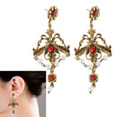 Floral Leaf Pattern Design Pendant Dangle Earrings for Women Party Prom Banquet