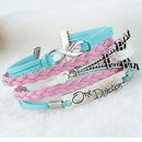 2pcs PU Leather Bracelet Wrap Bangle Cuff Wristband Jewelry Women Handmade