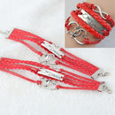 2pcs Leather Wrap Bracelet for Women Men Unique Bracelets Bangles Jewelry