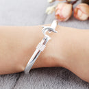 2pcs Women's Ladies Dolphin Bangle Cuff Bracelet Metal Alloy Female Jewelry