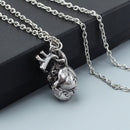 2 pcs Retro Anatomical Human-Heart Pendant Necklace Sweater Chain Alloy Hot