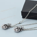 2 pcs Retro Anatomical Human-Heart Pendant Necklace Sweater Chain Alloy Hot