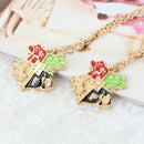 2 x Alloy Golden School Badge Pendant Chain Necklace College Jewelry Gift New