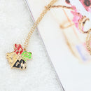 2 x Alloy Golden School Badge Pendant Chain Necklace College Jewelry Gift New