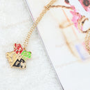 2 x Alloy Golden School Badge Pendant Chain Necklace College Jewelry Gift New