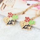 2 x Alloy Golden School Badge Pendant Chain Necklace College Jewelry Gift New