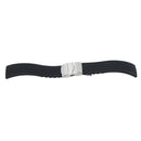 1 pc Black Silicone Stainless Steel Waterproof Watch Band Deployment Buckle Good