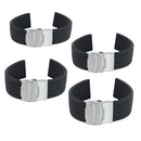 1 pc Black Silicone Stainless Steel Waterproof Watch Band Deployment Buckle Good