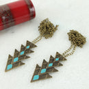 2pieces Triangle Pendant Chain Choker Chunky Bib Statement Necklace Retro Nice