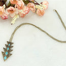 2pieces Triangle Pendant Chain Choker Chunky Bib Statement Necklace Retro Nice