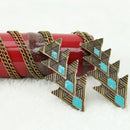 2pieces Triangle Pendant Chain Choker Chunky Bib Statement Necklace Retro Nice