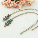 2pieces Triangle Pendant Chain Choker Chunky Bib Statement Necklace Retro Nice