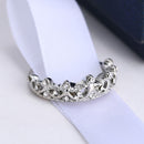 Trendy Female Plated Inlay Crystal Crown Ring Size 6 Best Gifts For Girl