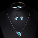 Rhinestone Crystal Necklace Earrings Bracelet Wedding Bridal Jewelry Set