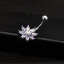 Unique Flower Belly Button Rings Zircon Navel Piercing Jewelry Best Wear 1x New