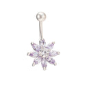 Unique Flower Belly Button Rings Zircon Navel Piercing Jewelry Best Wear 1x New