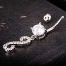 Fashion S-shaped Belly Button Rings Zircon Navel Piercing Jewelry For Ladies