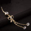 Trendy Bow Tassel Belly Button Rings Zircon Navel Piercing Jewelry Party Girl