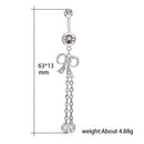 1X New Brand Bow Tassel Belly Button Rings White Zircon Navel Piercing Jewelry