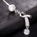 1 PC Trendy Belly Button Platinum Plating Zircon Navel Piercing Party Ladies