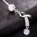 1 PC Trendy Belly Button Platinum Plating Zircon Navel Piercing Party Ladies