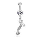 1 PC Trendy Belly Button Platinum Plating Zircon Navel Piercing Party Ladies