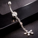 Ball Zircon Belly Button Ring Body Stainless Steel Jewelry Piercing Navel Ring