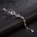 Steel Navel Nail Rings Crystal Belly Button Ring Bar Piercing Jewelry 1 piece
