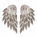 1pair Women Cool Jewelry Angel Wings Rhinestone Alloy Drop Stud Earrings