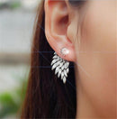 1pair Women Cool Jewelry Angel Wings Rhinestone Alloy Drop Stud Earrings